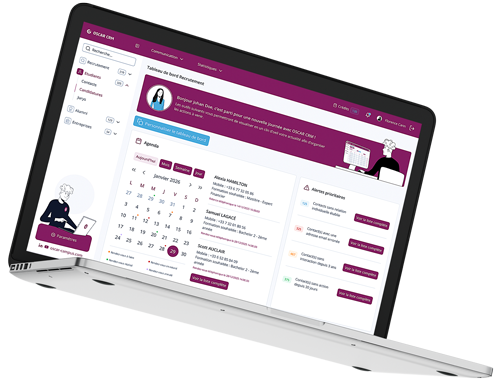 Tablezau de bord utilisateur OSCAR CRM